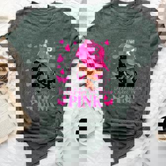 In October We Wear Pink Black Breast Cancer Awareness Bella Canvas T-shirt | Mazezy