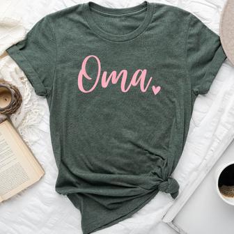 Oma Cute Heart Grandma Pink Bella Canvas T-shirt - Thegiftio UK