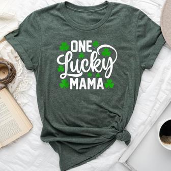 One Lucky Mama St Patrick's Day Shamrocks Bella Canvas T-shirt - Thegiftio UK
