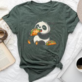 Panda Eating Taco Mexican Panda Cinco De Mayo Bella Canvas T-shirt - Thegiftio UK