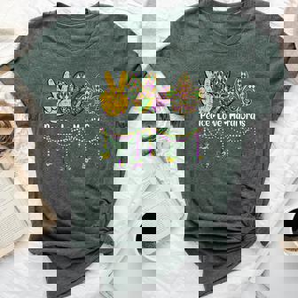 Peace Love Mardi Gras Girl Carnival Parade 2026 Bella Canvas T-shirt - Thegiftio