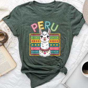 Peru Llama Peruvian Roots Peru Heritage Bella Canvas T-shirt | Mazezy