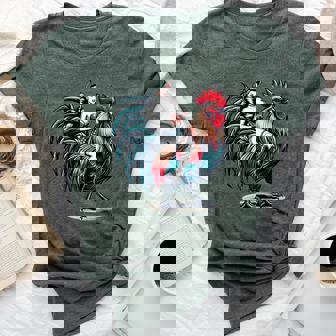 Pin-Up Girl Riding Rooster Vintage Patriotic Bella Canvas T-shirt | Mazezy