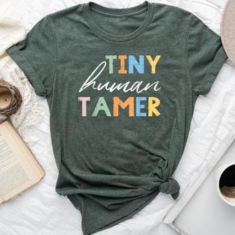 Preschool Teacher Tiny Human Tamer Cute Kindergarten Women Bella Canvas T-shirt - Thegiftio