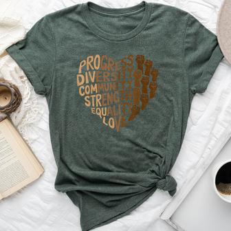 Progress Diversity Equity Black History Melanin Girls Bella Canvas T-shirt - Thegiftio UK