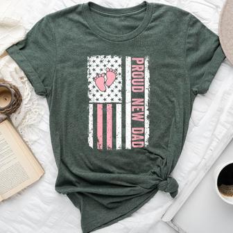 Proud New Dad New Girl Baby Fathers Day First Time Dad Bella Canvas T-shirt | Mazezy