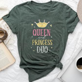 Queen And Princess Duo Matching Mom Mother Daughter Mommy Bella Canvas T-shirt - Thegiftio