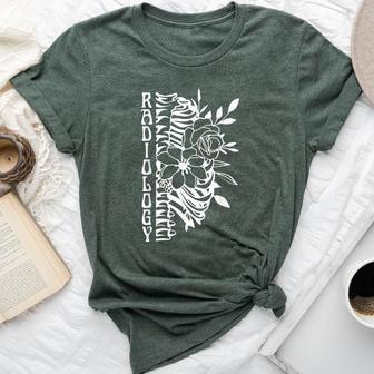 Radiology Technologist Skeleton Floral X-Ray Rad Tech Bella Canvas T-shirt - Thegiftio UK