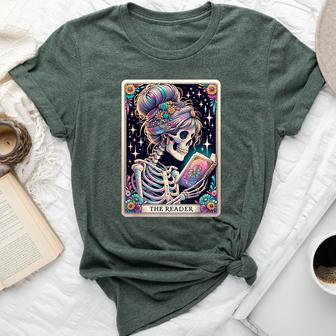 The Reader Tarot Card Book Lover Librarian Read Bella Canvas T-shirt - Thegiftio UK
