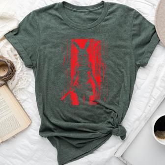 Red Horror Girl Bunny Mask Slasher Alt Goth Creepy Rabbit Bella Canvas T-shirt - Thegiftio UK
