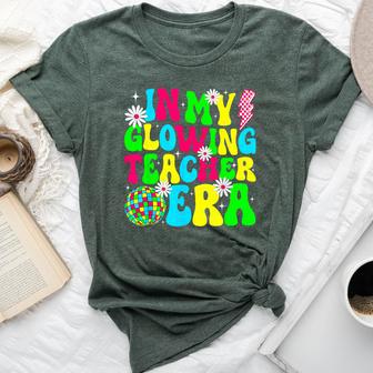 Retro Groovy In My Glowing Teacher Era Happy Teacher's Day Bella Canvas T-shirt - Thegiftio UK
