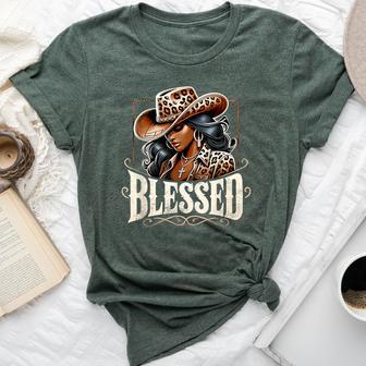 Retro Vintage Black Western Cowgirl African Christian Woman Bella Canvas T-shirt - Thegiftio UK