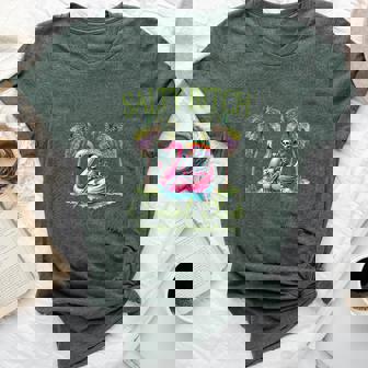 Salty Bitch Social Club Skeleton Summer Beach Flamingo Bella Canvas T-shirt | Mazezy