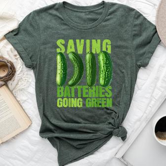 Saving Batteries Going Green Cucumber Humer For Women Bella Canvas T-shirt - Thegiftio UK