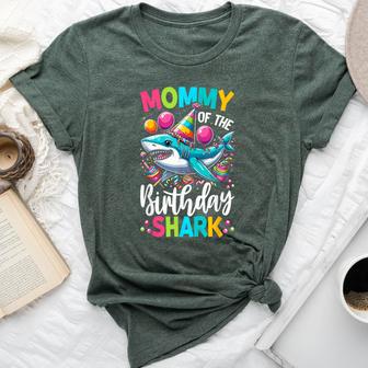 Shark Birthday Mommy Birthday Mom Girl Boy Matching Bella Canvas T-shirt - Thegiftio UK