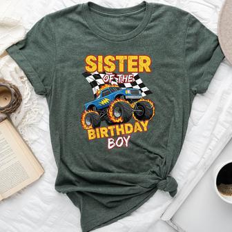 Sister Of The Birthday Boy Monster Truck Birthday Family Bella Canvas T-shirt - Thegiftio UK