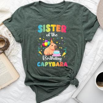 Sister Of The Birthday Girl Capybara Bday Party Family Bella Canvas T-shirt - Thegiftio UK