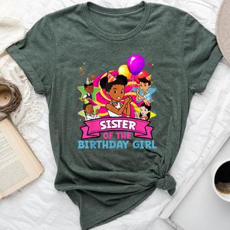 Sister Of Birthday Girl Gracie Pink Doll Family Decorations Bella Canvas T-shirt - Thegiftio UK
