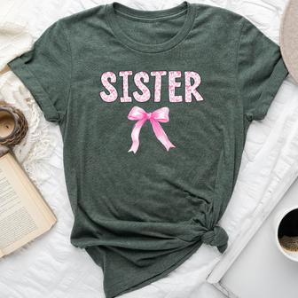 Sister Birthday Squad Matching Coquette Bow Family Party Bella Canvas T-shirt - Thegiftio UK