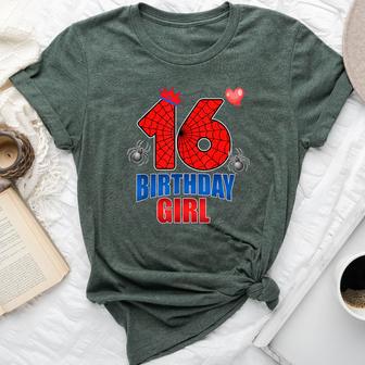 Spider Web Sixn 16 Years Old It's My 16Th Birthday Girl Bella Canvas T-shirt - Thegiftio UK