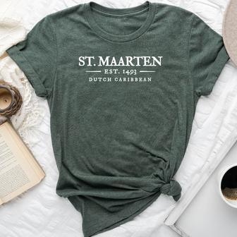 St Maarten Souvenir Vintage Throwback Letter Women Bella Canvas T-shirt - Thegiftio UK