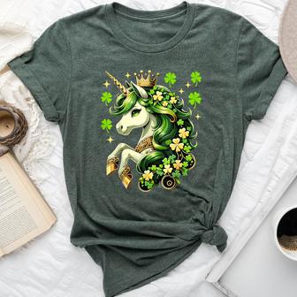 St Patrick Day Unicorn Girls Toddler Lepricorn Unicorn Bella Canvas T-shirt - Thegiftio UK