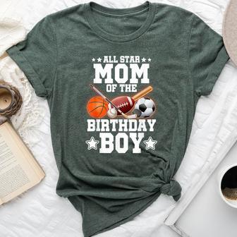 All Star Mom Of The Birthday Boy Basketball Soccer Sport Bella Canvas T-shirt - Thegiftio