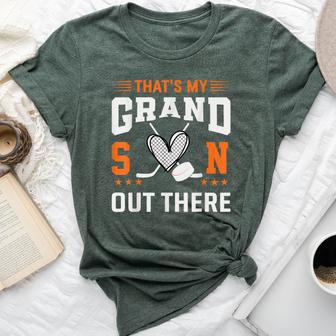 That's My Grandson Out There Ice Hockey Grandma Bella Canvas T-shirt - Thegiftio UK