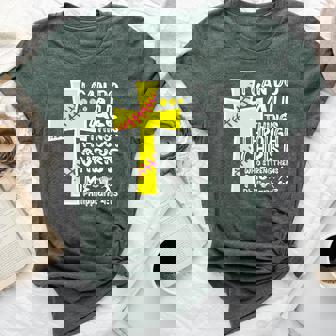 I Can Do All Things Through Christ Softball Christian Bible Bella Canvas T-shirt - Thegiftio