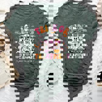 Trick Or Treatment Ghost Nurse Halloween Costume Girl Women Bella Canvas T-shirt | Mazezy