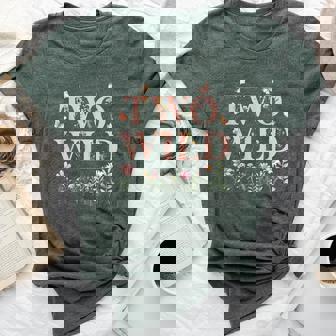 Two Wild Wildflower Watercolor Floral 2Nd Birthday Girl Bella Canvas T-shirt | Mazezy