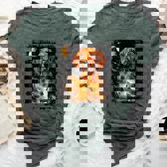 Vintage 90S Dachshund Howling At The Moon Wiener Dog Mom Bella Canvas T-shirt - Thegiftio