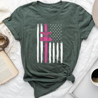 Vintage Usa Cna Certified Nurse Assistant American Flag Men Bella Canvas T-shirt | Mazezy