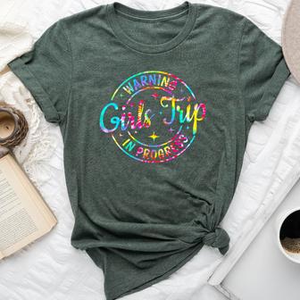 Warning Girls Trip In Progress Tie Dye Vacation Matching Bella Canvas T-shirt - Thegiftio UK