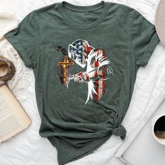 Welder American Flag Mig Tig Welding Faith Cross Christian Bella Canvas T-shirt | Mazezy