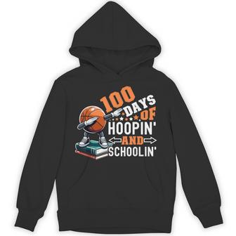 100 Days Of School Basketball 100Th Day Basketball Hoodie - Thegiftio