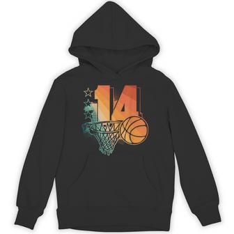 14Th Birthday Boy Basketball Player Basketball 14 Years Old Hoodie - Thegiftio