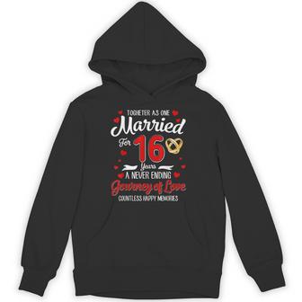 16Th Wedding Anniversary 16-Year Married Couple Matching Hoodie | Mazezy