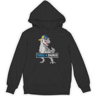 3 Years Old Dinosaur 3Rd Birthday T Rex Dino Three Saurus Hoodie - Thegiftio UK