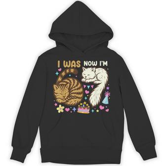I Was 6 Now I'm 7 Birthday 7 Years Old Birthday Cats Hoodie - Thegiftio UK
