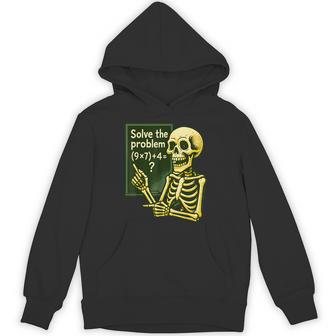 67 Halloween Math Six Seven Meme Brainrot Skeleton Hoodie - Thegiftio UK