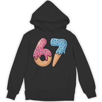 67 Ice Cream Drip Meme Six Seven Gen Alpha Slang Hoodie - Thegiftio UK