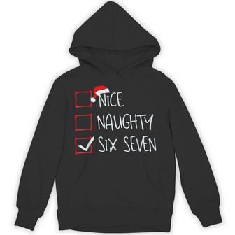 67 Meme Nice Naughty Six Seven Gen Alpha Christmas Hoodie - Thegiftio UK