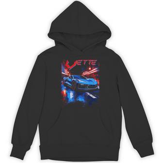 8Th Gen C8 Vette Car 2024 Sports Car Custom American Flag Hoodie - Thegiftio UK