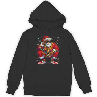 African American Christmas Pajama Xmas Afro Santa Claus Pj Hoodie | Seseable UK