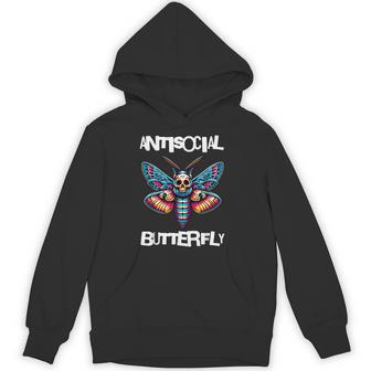 Antisocial Butterfly With A Death Head Moth Hoodie - Thegiftio UK