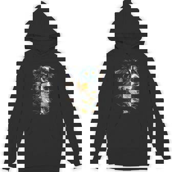 Australian Shepherd Dog Pet Blue Eyes Australian Shepherd Hoodie - Monsterry