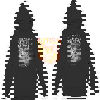 Autistic Meme Skeleton Fire Autism Awareness Vintage Hoodie - Monsterry
