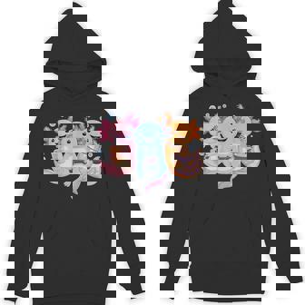 Axolotl Boba Tea Bubble Tea Axolotl Gaming Ramen Axolotl Small Black Hoodie - Thegiftio