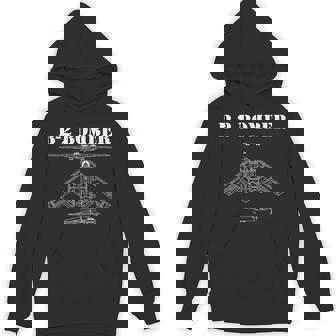 B-2 Bomber Aircraft Schematic Military Stealth Bomber B2 Unisex Hoodie | Mazezy